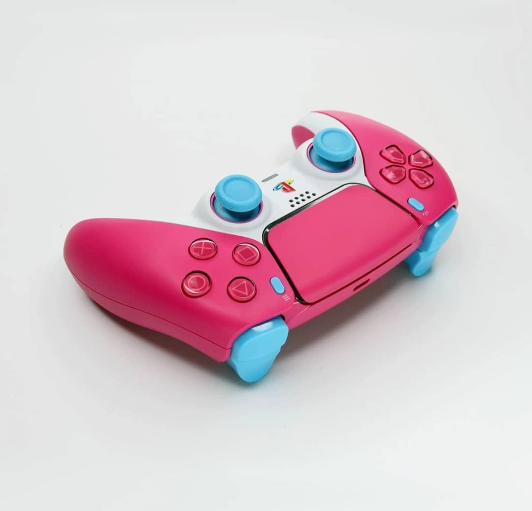 Manette PS5 Custom Pop Art : 💖 Pink Neon & Blue Sky 💙