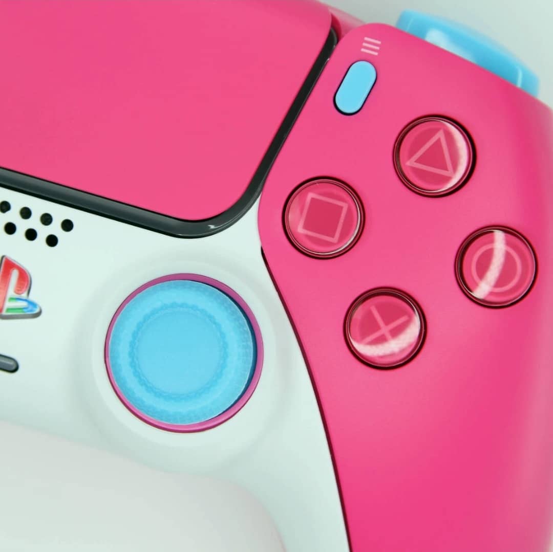Manette PS5 Custom Pop Art : 💖 Pink Neon & Blue Sky 💙
