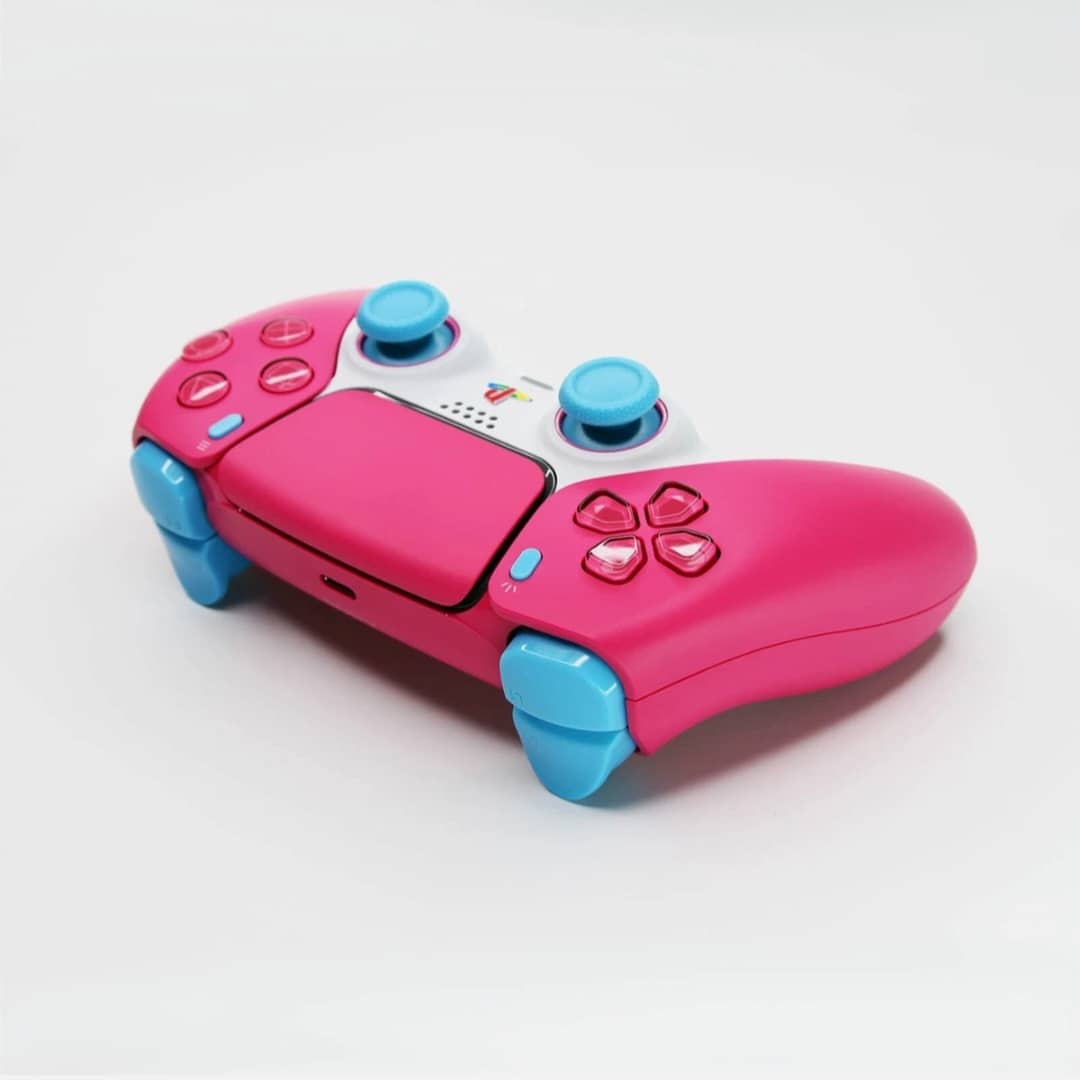 Manette PS5 Custom Pop Art : 💖 Pink Neon & Blue Sky 💙